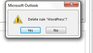 how to remove a rule in outlook 2013